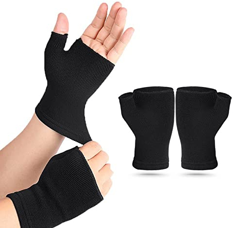 Guanti Compressione per Pollice, Guanti da Artrite, Polsiera a Compressione, Tutore Polso Traspirante, Fascia da Polso Elastico, Guanti Supporto Pollice per Donna Uomo Protezione Sportiva, 2 Pezzi