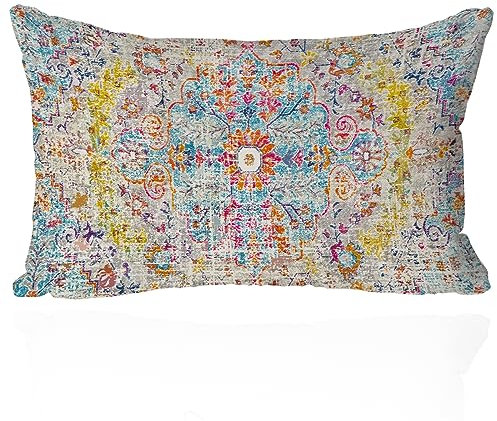Ethnische Boho-Kissenbezüge, 30,5 x 50,8 cm, türkischer Teppich, Tribal-Muster, bunt, superweich, orientalisch, böhmisch, dekorative Kissenbezüge für Wohnzimmer, Schlafzimmer, Bett, Outdoor, 30,5 x