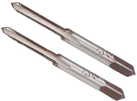 CoCud Hand Gewindeschneiden Gewindebohrer M3 x 0.5 Gewinde Metrisch Legierung Werkzeug Stahl Schraube Gewindeschneiden Kegel Boden - (für Maschinen Gewinde Reparatur) 1 Paar