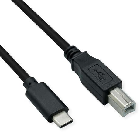 ROLINE Cable USB 2.0 Tipo C, C - B, ST/ST, Negro, 1,8 m