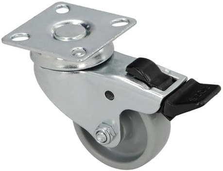 Hautrad Ø 50 mm mit Platte 50 x 50 mm mit Bremse