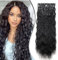 Gairyan Clip in Extensions Haarteil Gewellt Haarverlängerung wie Echthaar Hair Extensions Clip in 6 PCS 50cm Schwarz Haar Extensions Lang Lockig Wellen Synthetik Haar für Damen