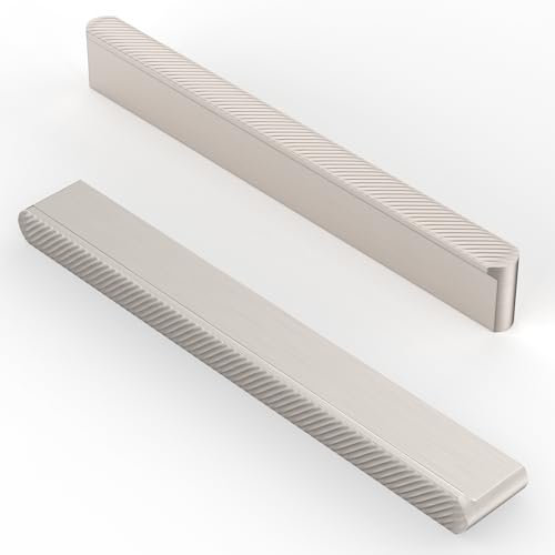 FURNIWARE Kitchen Cabinet Handles, 10 Piece Carving Drawer Pulls 128mm(5 Inch) Hole Center Brushed Nickel Cabinet Hardware Handles Hardware Drawer Pulls Drawer Handles Kitchen Cabinet Door Pulls