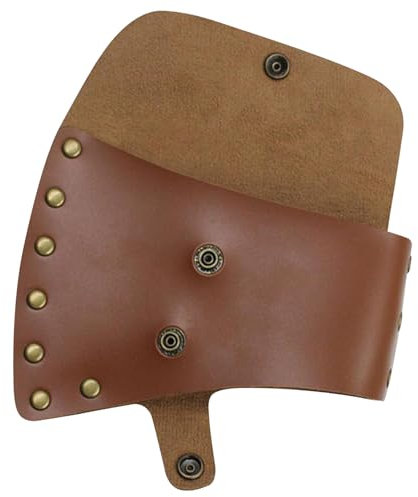 Hatchet Cover PU Leather Axe Sheath Waist Mounted Axe Head Cover with Snap Button 6.1x4.3 inch Hatchet Sheath Leather Axe Sheath Axe Head Cover Axe Cover for Camping Woodworking