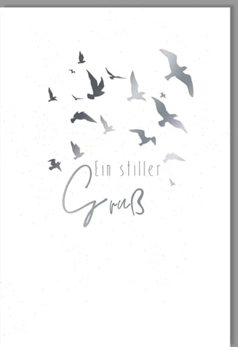 Skorpion Beileidskarte Trauer Spruch Ein stiller Gruß Motiv Vögel Himmel - mit Umschlag