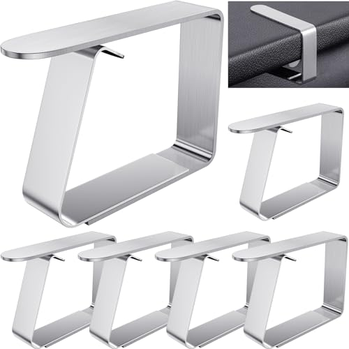 ZOPALY 6 Pièces Pince Nappe Exterieur Inoxydable, Attache Nappe de Table Exterieur 5 x 6 cm, Pince pour Nappe de Table Clips Ajustable, pour Jardin Cuisine Restaurant Bureau Mariage Fête