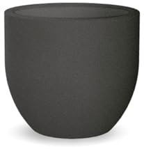 newgarden Macetero Redondo Azalea Decorativo para Interior y Exterior. Muy Resistente a los Rayos UV. Maceta Grande para Flores y Plantas Hecho Polietileno en España (ø50x41 cm, Antracita)