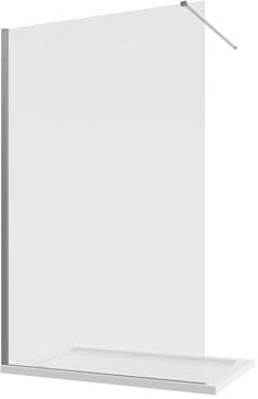 Parete Doccia WALK IN vetro TRASPARENTE 8mm H 200 cm anticalcare reversibile (90 cm)