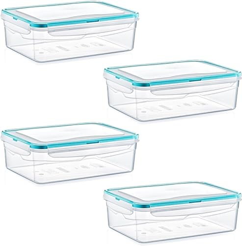 astor24 Premium Frischhaltedosen - Mealprep - 4x 2600ml - 100% luftdicht und auslaufsicher -40 bis +100 Grad - Aufbewahrungsbox - Vorratsdosen - Spülmaschinen- Gefrierschrank geeignet - BPA frei