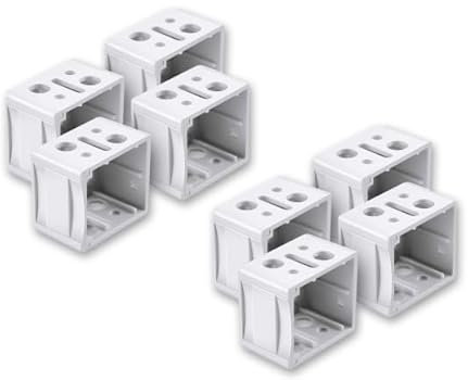 IUSOT 8 Pcs Blind Brackets, White Venetian Blinds, 25mm, Rectangular Mounting Bracket, White Blinds for Windows, Window Box Brackets, Suitable for Venetian, Wood Blinds