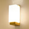KRUIHAN Wandlampe Holz Wandleuchte Innen Weiß Quadratische Lampenschirm Glas mit Lampenfassung E27,Wandleuchten für Schlafzimmer Wohnzimmer Kinderzimmer Treppenhaus Flurlampen Nachttischlampen