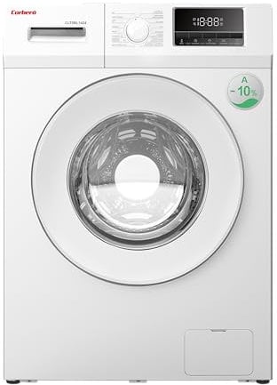 Corberó - Lavadora Carga Frontal | CLT8BL1424 | 8 Kg | 1400 Rpm | Motor Inverter, 16 Programas, Inicio diferido 3-24 Horas, Lavado Rápido de 15-30 Min., Puerta XXL | Blanco