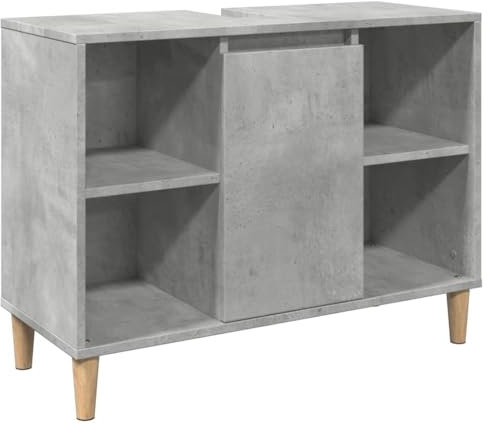 vidaXL Armadietto da Bagno Grigio Cemento 80x33x60cm Legno Multistrato, armadietto da Bagno, Mobile da Toilette, portaoggetti da Bagno