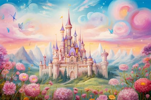 Papier peint panoramique Enfants - Château Enchanté - Largeur 260 cm x Hauteur 173 cm