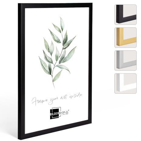 Kunststoffrahmen modern Bilderrahmen Fotorahmen gradlinig Schwarz 30 X 40 cm