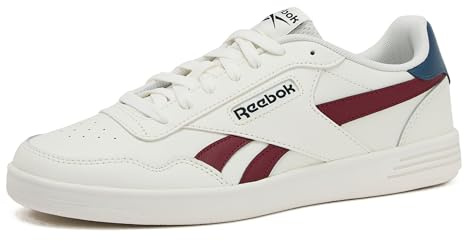 Reebok Court Advance Sneakers for Men - Casual Tennis Mens Shoes Size 6 to 15, Chalk/Chalk/Retro Red, 4