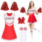 Moiuguli Cheerleader Kostüm Damen, Cheerleader Outfit Cheerleader Kostüm mit Cheerleader Pompons und Socken, Superstar Cheerleader Costume für Karneval Kostüm Damen und Partei
