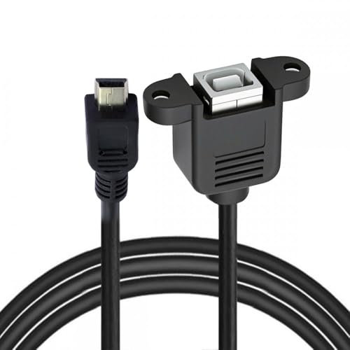 CY Cavo dati Cable Mini USB B tipo 5 pin maschio a USB 2.0 B tipo femmina con dadi M3 tipo montaggio a pannello