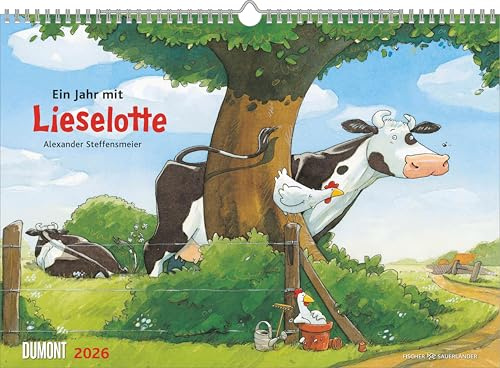 DUMONT - Ein Jahr mit Lieselotte - Der Jubiläumskalender 2026 – Wandkalender 30x42 cm – Kinderkalender zum Jubiläum mit 13 Kalenderblättern, illustriert von Alexander Steffensmeier
