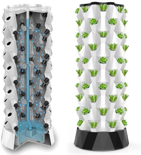 Tour de culture hydroponique 48/64/80 pots, cycle de l'eau des plantes d'intérieur, culture en jardin, tour aéroponique verticale d'ananas hydroponique, kits de culture hydroponique,6Floors