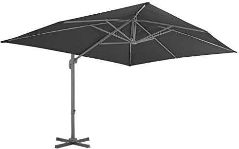 Generisch Pangshiyuan Ampelschirm mit Aluminium-Mast 4x3 cm Schwarz,jiangboyue-47001