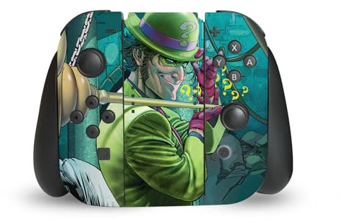 Head Case Designs Offizielle Batman DC Comics The Riddler Schurken Galerie Vinyl Haut Gaming Aufkleber Abziehbild Abdeckung kompatibel mit Nintendo Switch Joy-Con Controller
