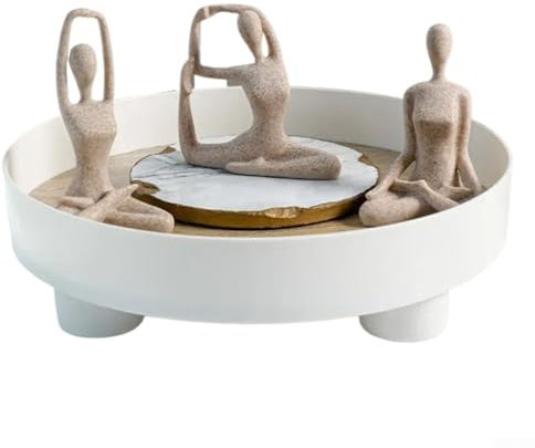Yoga-Statuen, elegant, abstrakte Kunst, Dekoration für Zuhause und Büro, 3 Stück (Sandstein)