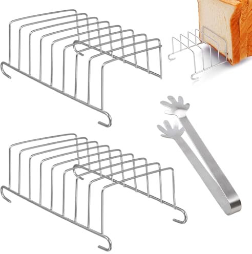 LOMUG 3 supporti per tostapane e morsetti – accessori per friggitrice ad aria con vassoio a 2 ripiani, 1 morsetto, griglia per friggitrice ad aria, supporto per cavi elettrici per fornelli e barbecue