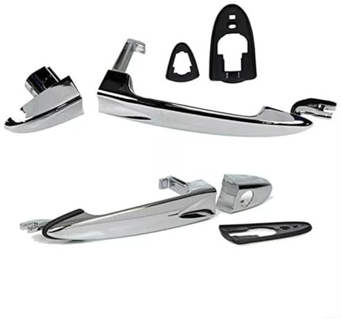 Coppia di maniglie esterne per portiera anteriore OEM per Lancia Ypsilon (2003-2011), finitura in ABS, ricambio diretto # 735409026/735409024, anticorrosione e resistente all'usura