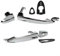 Coppia di maniglie esterne per portiera anteriore OEM per Lancia Ypsilon (2003-2011), finitura in ABS, ricambio diretto # 735409026/735409024, anticorrosione e resistente all'usura