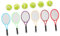 Toddmomy 6 Sätze Mini-sportartikel Tennis Dekorationen Miniatur-Dinge Miniatur-tischtennisschläger Sportzubehör Für Puppenstuben Tennisschläger Dekoration Mini-zubehör Für Puppen Beflockung