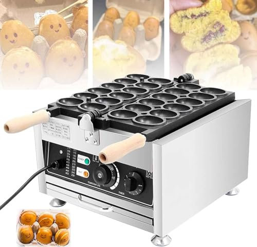 Gaufrier à bulles électrique/à gaz professionnel,12gaufriers en forme d'œuf avec chauffage double face,retournement à 180° en acier inoxydable avec contrôle du temps et de la température,for la maison