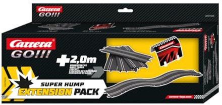 Carrera GO!!! Track Extension Pack Super Hump 2 Metres Additional Track With 4 Straights, 2 Humpback Sections & 1 Tunnel, Compatible With All Slot Racing Tracks