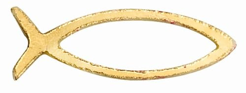 INNA-Glas Wachsverzierung Fische Brent, 2 Stück, Gold, 1x3cm | Wachsornament