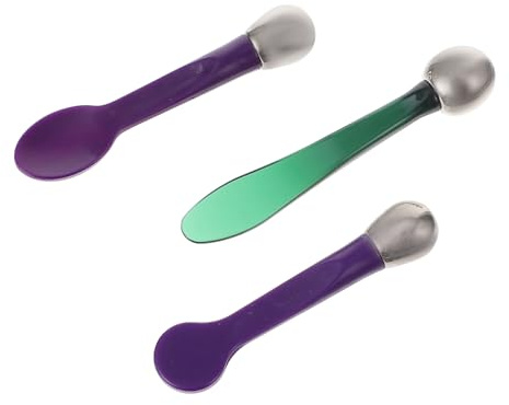 MAGICLULU 3 Stück Löffel für Gesichtscreme und Augenmassagestift aus Zinklegierung mit Kompakter Tragbarer Form Entlastet Augenmüdigkeit und Hautprobleme zum Mitnehmen in Tasche