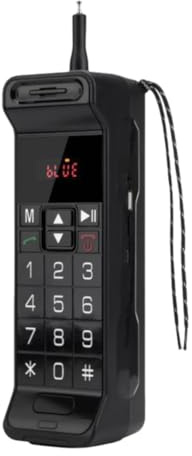 Pinafresa Retro Mobile Phone Design Bluetooth Speaker Classic Cellphone Style Outdoor Wireless Cellular Phone Sound System Black