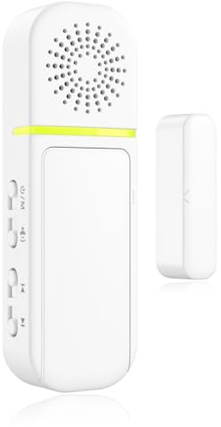 Sanjie Alarma de puerta con alertas instantáneas y retardadas 30s/1min/2min, alarmas de puerta y ventana para seguridad de los niños/seguridad del hogar, volumen 0-120 dB, timbre de entrada de puerta
