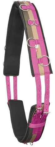 Imperial Riding Longiergurt „IRH Deluxe Extra“, ergonomische Formgebung mit Widerristfreiheit und Metallringen, Multi Flower Pink, Pony