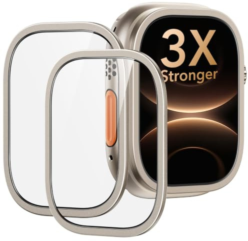 ESR Vetro Protettivo Accessory Glass by Corning™ per Apple Watch Ultra 3 | Confezione 2 Pellicole Protettive(49 mm),Protezione Antiurto di Livello Militare,Installazione Senza Bolle né Polvere,Titanio