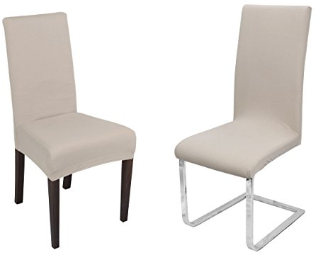 BEAUTEX Johanna Stuhlhusse elastische Stretch Husse Bi-Elastic, Baumwolle, Farbe wählbar, Stein