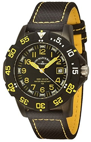 Zeno-Watch Herrenuhr - Sport H3 Fashion Diver Black&Yellow - 6709-515Q-a1-9