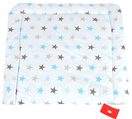 BABYLUX Wickeltischauflage Wickelauflage Baby Wickeltisch 50x70 70x70 80x70 (70 x 70 cm, 94 - Sterne Blau Grau)