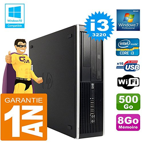 Hp PC Compaq 8300 SFF Core I3-3220 - Ordenador de sobremesa (memoria RAM de 8 GB, disco de 500 GB, grabadora DVD, WiFi W7)