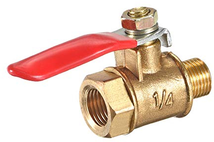 sourcing map Messing Luft Kugelhahn Abschalten Schalter 1/8 NPT Außengewinde zu Innengewinde Rohrkupplung