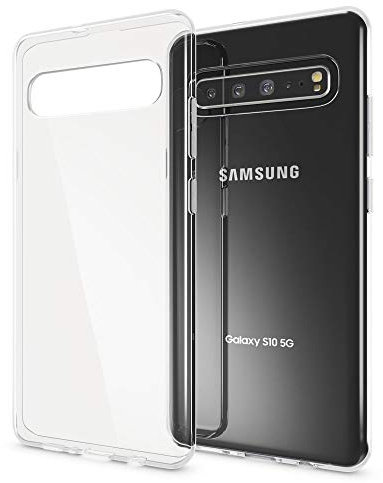 NALIA Silicone Cover compatible with Samsung Galaxy S10 5G Case, Protective See Through Bumper Slim Mobile Coverage, Ultra-Thin Soft Shockproof Rugged Phonecase Rubber Crystal Gel Skin - Transparent