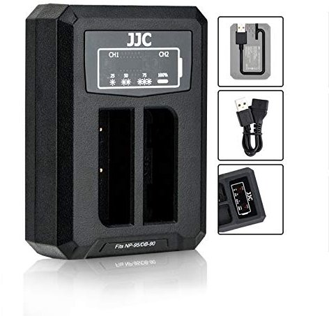 NP-95 USB Akku Ladegerät Dual Adapter für Fujifilm FinePix X100T, X100S, X100, X30, X-S1 Ladegeräte für Fuji NP-95 Ricoh DB-90 Digitalkamera