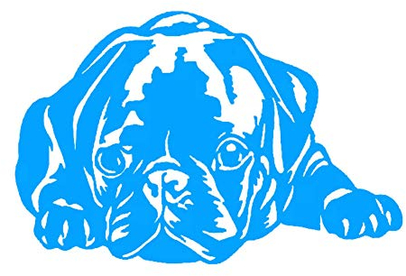 Porfeet Auto Aufkleber, Niedlicher Mops Hund Auto-Styling Fahrzeug Karosserie Fenster Reflektierende Abziehbilder Aufkleber Dekor Schwarz