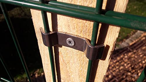 zaun-anhalt Spannbügel Edelstahl 20x A2 Klemme Spannbügel Element Mattenbefestigung Doppelstabmattenzaun Halter Befestigung Silber