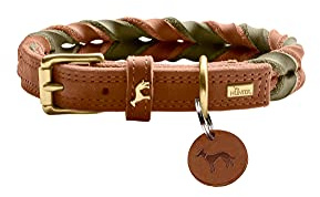 Halsband Solid Education Duo Farbe Cognac/Oliv, Größe 55
