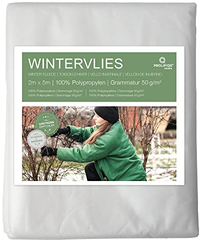 Prolifiqs Mantas de Invierno para Plantas 2x5m I Gramaje 50 g/m² I Protección antiheladas para jardín I Manta térmica Resistente al Clima, reguladora de Calor y Transpirable I Negro